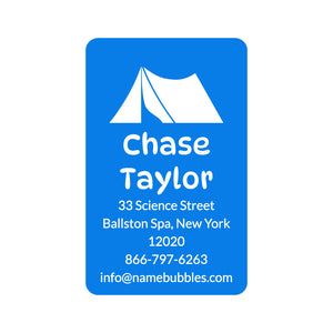 luggage tag labels campsite elementary