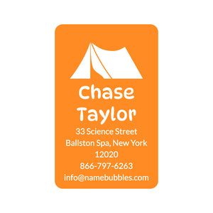 luggage tag labels campsite sunrise