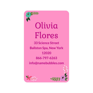 luggage tag labels floral pink