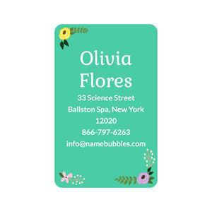 luggage tag labels floral turquoise