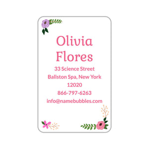luggage tag labels floral white