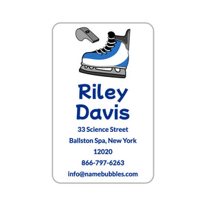 luggage tag labels hockey blue