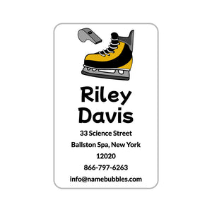 luggage tag labels hockey gold