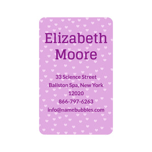 luggage tag labels sweetheart purple