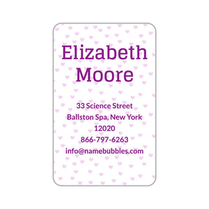 luggage tag labels sweetheart white purple