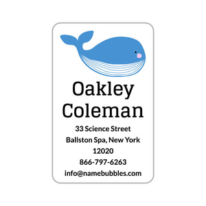 whale white luggage tag labels