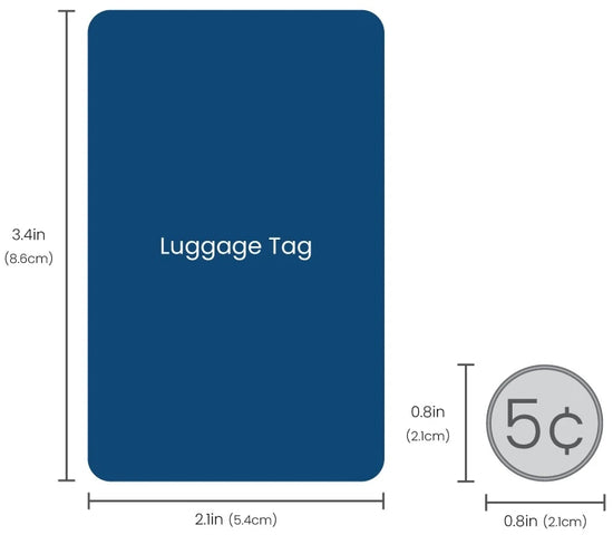 Luggage tag label stickers size comparison chart