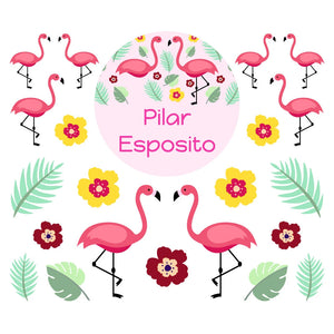 lunchbox labels and stickers for kids in flamingo light pink