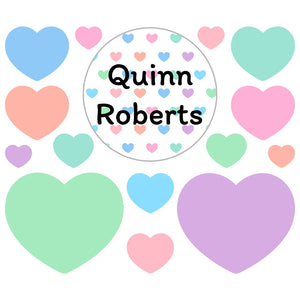 kids' lunchbox name label and stickers in hearts new rainbow