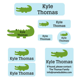 mega daycare labels pack allligator light blue
