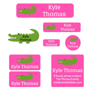 mega daycare labels pack allligator pink