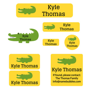 mega daycare labels pack allligator yellow