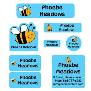 mega daycare labels pack bee blue