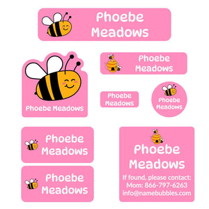 mega daycare labels pack bee pink