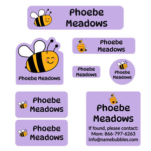 mega daycare labels pack bee purple