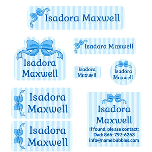 mega daycare labels pack bow blue