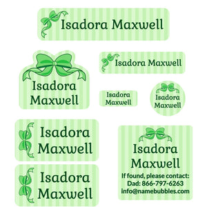 mega daycare labels pack bow green