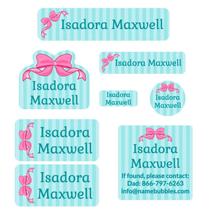 mega daycare labels pack bow pink blue