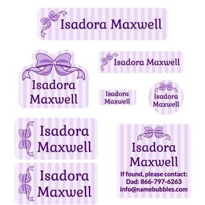 mega daycare labels pack bow purple