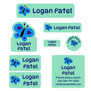 butterfly mega daycare labels pack green