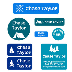 mega daycare labels pack campsite ocean blue