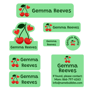 mega daycare labels pack cherries solid green