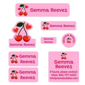 mega daycare labels pack cherries solid pink