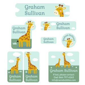 mega daycare labels pack giraffe green