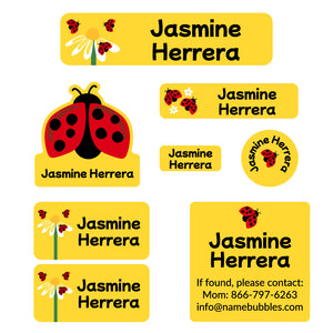 mega daycare labels pack ladybug yellow