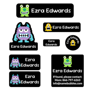 mega daycare labels pack monsters black