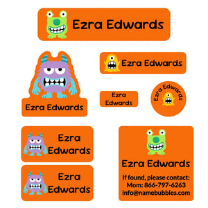 mega daycare labels pack monsters orange