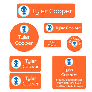 multicolor icon mega daycare labels pack orange splash