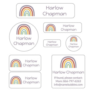 mega daycare labels pack neutral rainbow harvest hues