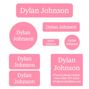 one color mega daycare labels pack pink grapefruit