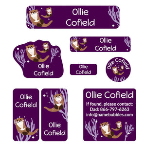 mega daycare labels pack otter dark purple