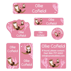 mega daycare labels pack otter muted pink