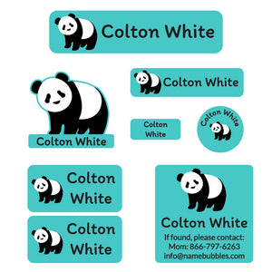 mega daycare labels pack panda aqua