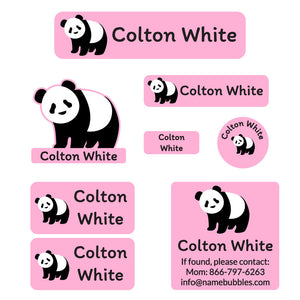 mega daycare labels pack panda pink