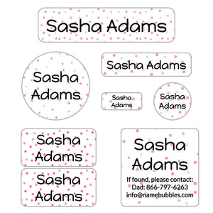 kids' mega bundle of daycare labels in pom pom pink