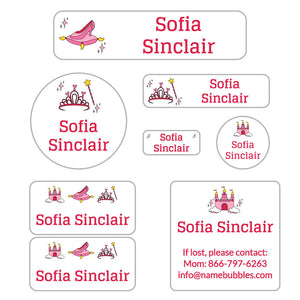 mega daycare labels pack princess white pink