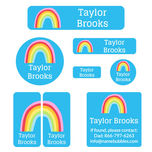 rainbows mega daycare labels pack sky blue