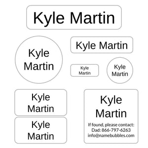 simple mega daycare labels pack black