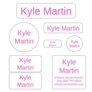 simple mega daycare labels pack bright pink