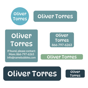 middle school name labels color combos blue lagoon