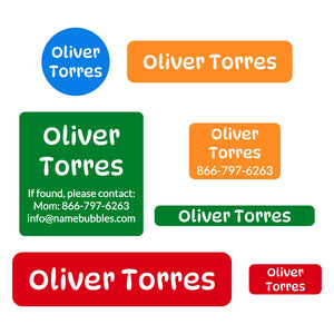 middle school name labels color combos elementary
