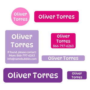 middle school name labels color combos fairy princess