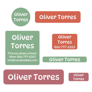 middle school name labels color combos jellybean
