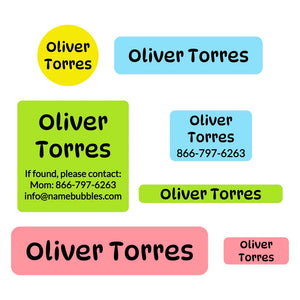 middle school name labels color combos undersea treasure