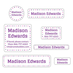 middle school name labels dots alpine glow