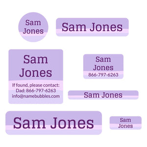 middle school name labels ombre purple